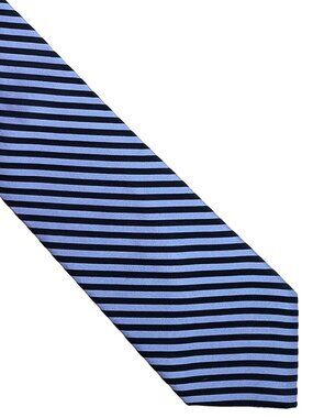 Daniel Cremieux Signature Blue & Navy Striped Hand Made Silk Tie Necktie 4 x 60